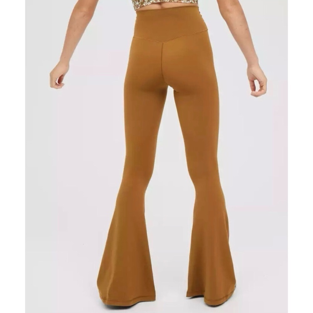 NWT Aerie Offline Legging S Mustard Brown Real Me Flare Ruched Waist Hi-Rise new